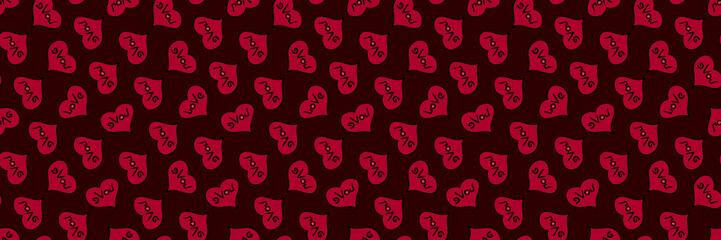 Seamless background of hearts. Valentine's Day. Repeating texture for printing on fabric, wrapping paper or creating your own design