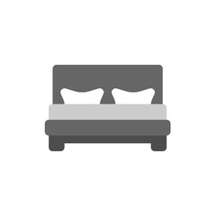 Bed-Household appliances . Living room furniture. Flat icon vector illustration. Editable stroke
