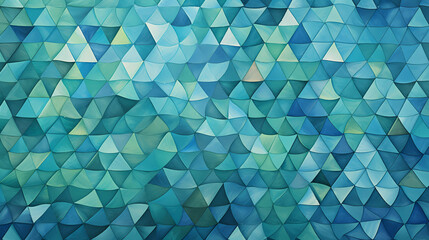 Oceanic Triangles: The Rhythmic Wave of Geometric Blues and Greens