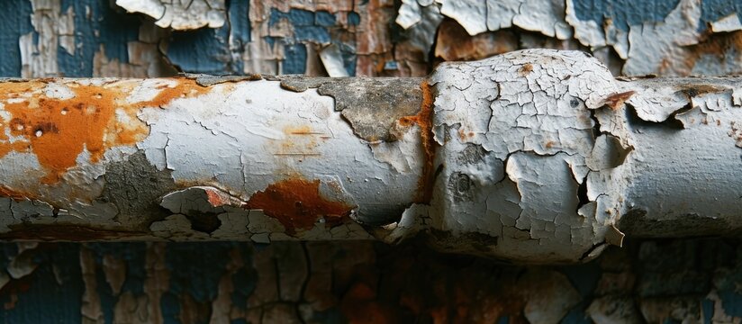 Peeling of lead paint from a pipe