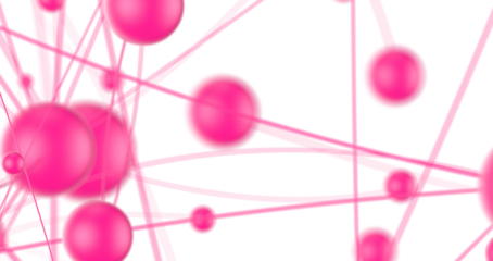 Gene lines and nodes, biological gene structure, 3d rendering.
