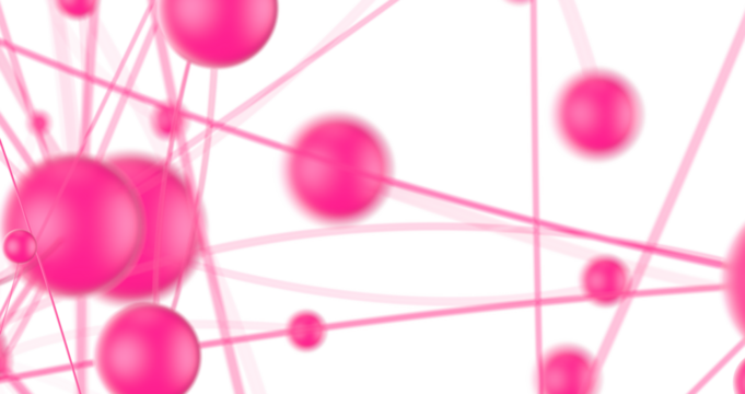 Gene lines and nodes, biological gene structure, 3d rendering.