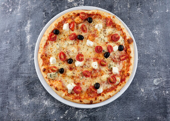 italian pizza on the white plate