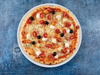 italian pizza on the white plate