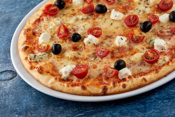 italian pizza on the white plate