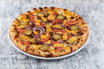 italian pizza on the white plate