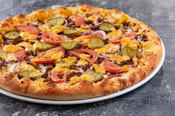 italian pizza on the white plate