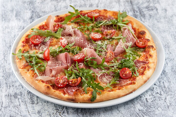 italian pizza on the white plate