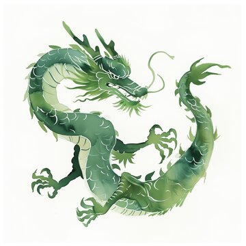辰（たつ・竜・龍・ドラゴン）の水彩イラスト、リアル