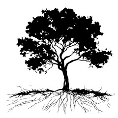 Incredibly Detailed Tree Silhouette