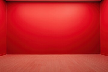 Walls of empty modern brightly lit apartment room, which are beautifully painted in shades of red, Scene for product display presentation - obrazy, fototapety, plakaty