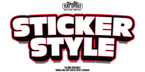 Sticker editable text effect, customizable stylish and trendy 3D font style