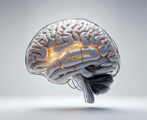 glowing artificial brain