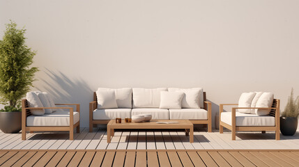 mockup of a neutral outdoor furniture