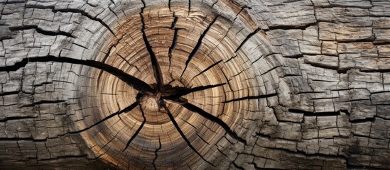 Fototapeta premium Cracked wood on a dead tree trunk in Sao Miguel, Azores, Portugal.