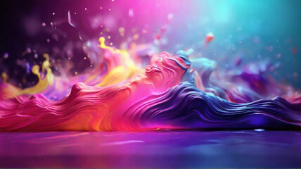 Multi colorful abstract splash background, disco party design element.