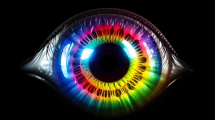 Türaufkleber Colorful eye on a black background. © mila103