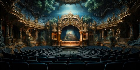where stories come to life, and laughter fills the air. The theater is a place of excitement  - obrazy, fototapety, plakaty