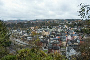 View of the old town of Idar-Oberstein, Germany in autumn