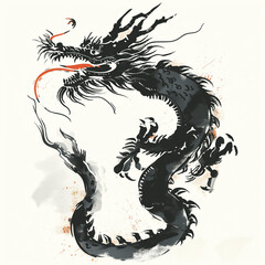 辰（たつ・竜・龍・ドラゴン）のイラスト、ペイント、水墨画