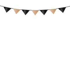 Garlands party decoration, celebration icon, colorful pennants banner, panoramic Vector graphic, carnival garland, Colorful pennant flags for party decoration, Festive bunting flag - obrazy, fototapety, plakaty