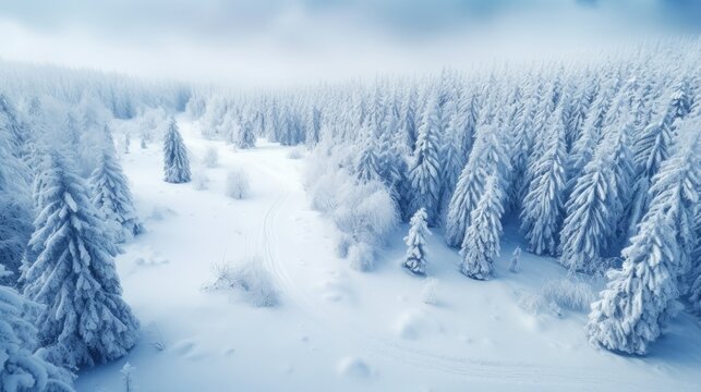 Generative AI image of winter landscape 