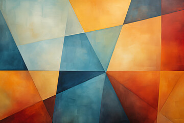 Impressionist geometric abstract canvas painting Generative AI