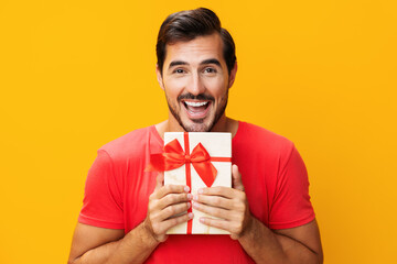 Man christmas guy birthday surprise gift box celebrate valentine male present holiday