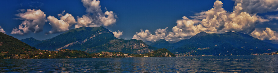 Fototapeta premium Lake Como in Northern Italy’s Lombardy region at the foothills of the Alps. Landscape views from a local town, Europe.