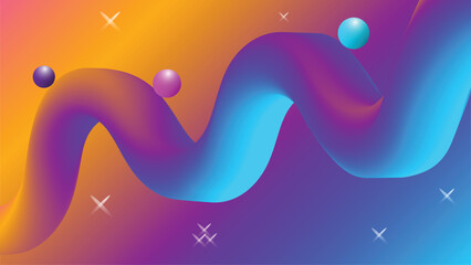 Vector abstract background with 3d fluid shapes