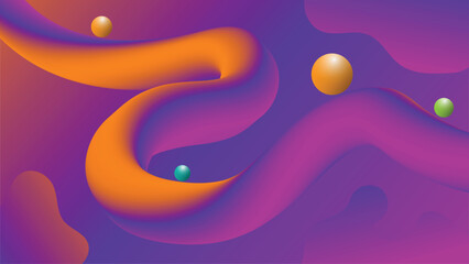 Vector abstract background with 3d fluid shapes