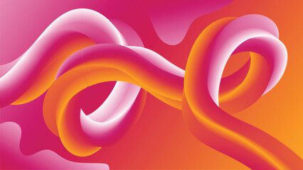 Vector abstract background with 3d fluid shapes