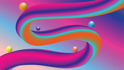Vector abstract background with 3d fluid shapes