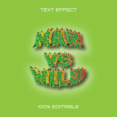 Vector Man vs Wild Text Style Effect