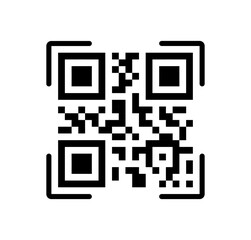 QR Code vector icon. QR code sample for smartphone scanning.