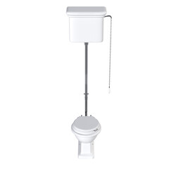 Lavatory pan isolated on a transparent background, bidet, 3D illustration, and CG render