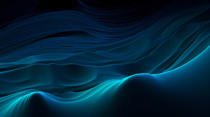 Fototapeta premium Digital technology blue rhythm wavy line abstract graphic poster web page PPT background with generative