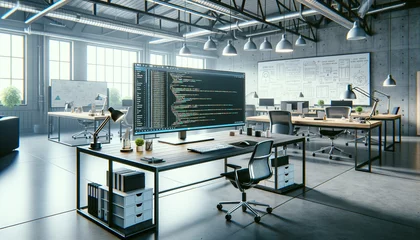 Foto op Plexiglas The Open Source Workstation: Innovation and Collaboration in a Modern Industrial Setting © TechArtTrends