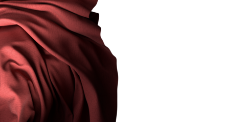 Smooth elegant red cloth on grey background