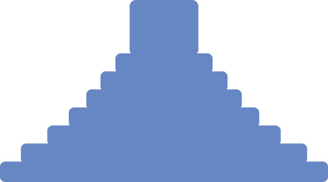 recommend clip art: Simple blue flat drawing of the Mexican historical landmark monument of the TEMPLE OF KUKULCAN, CHICHEN ITZA