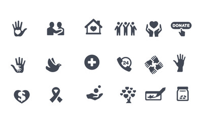 Charity and Relief Work icons vector design