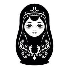 Matryoshka doll vector icon on white background