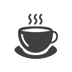 Coffee cup icon. Cup flat icon. vector illustration of a cup of coffee with steam