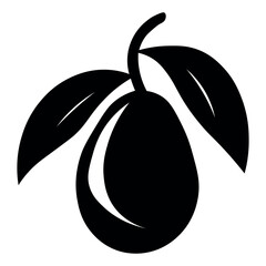 Mango black vector icon on white background