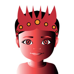 girl avatar red white and black color