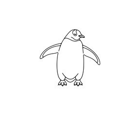 Subantarctic penguin or gentoo penguins, graphic design. Animal, bird, avian, feathered, antarctica and nature, vector design and illustration