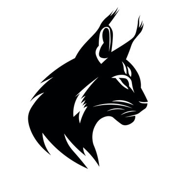 recommend clip art: Lynx black vector icon on white background
