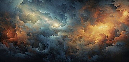 The beautiful symphony of clouds and a nebula in the sky - obrazy, fototapety, plakaty