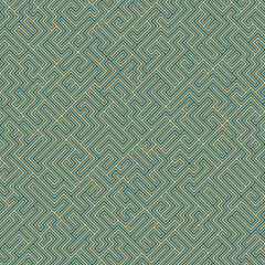 Seamless abstract geometric pattern. Intricate labyrinth design with intersecting thick and thin green diagonal lines. Modern style design.