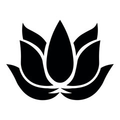 Lotus black vector icon on white background